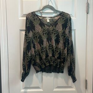 H&M Pineapple Blouse See-Through